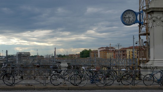 Bologna, Giacomo Matteotti Bridge with bikes