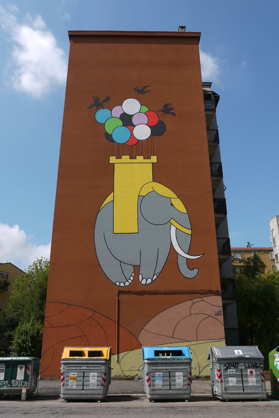 Bologna, elephant street art