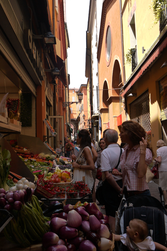 Bologna, food market at quadrilatero