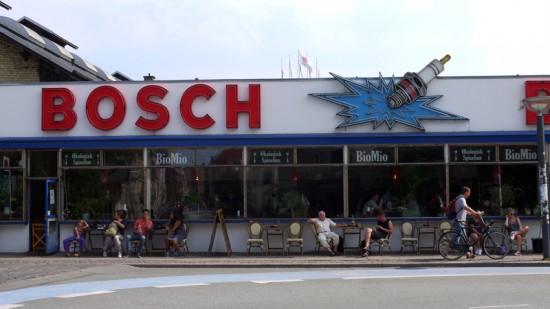 Copenhague, meatpacking district, Bosch sign