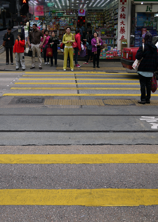Hong Kong, Wan Chai, crosswalk