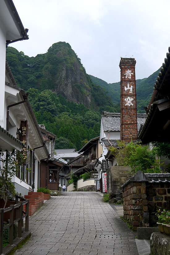Imari main street with brick chimney