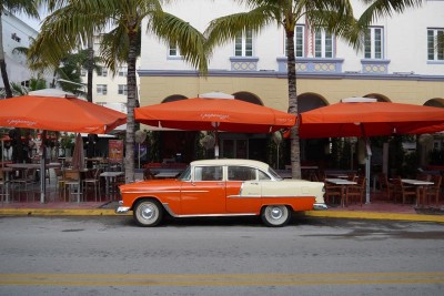 Miami, South Beach, Orange old car