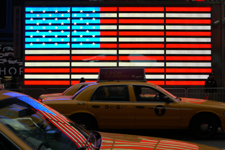 NYC 2012, Time Square, Americain Flag