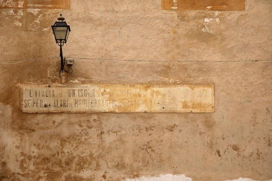 Palermo, Monreale, wall with street light
