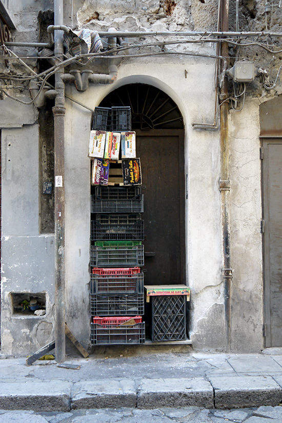 Palermo, racks on doorstep