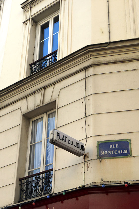 Typographies parisiennes, Plat du jour, rue Montcalm