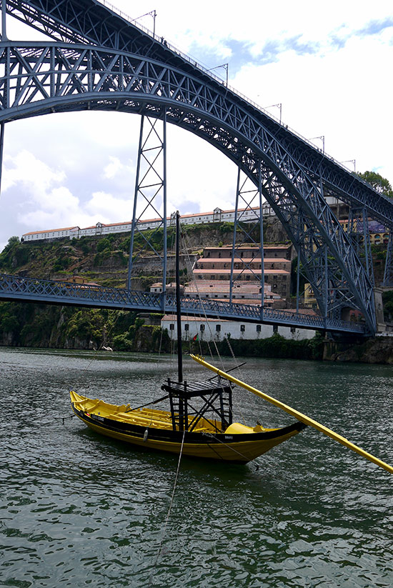 Porto, Ponte de D Luis I and yellow boat